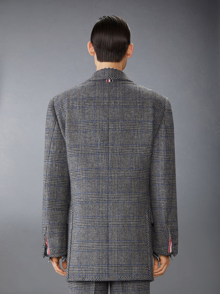 PRINCE OF WALES HUNTING TWEED BIRD APPLIQUE OVERSIZED JACKET