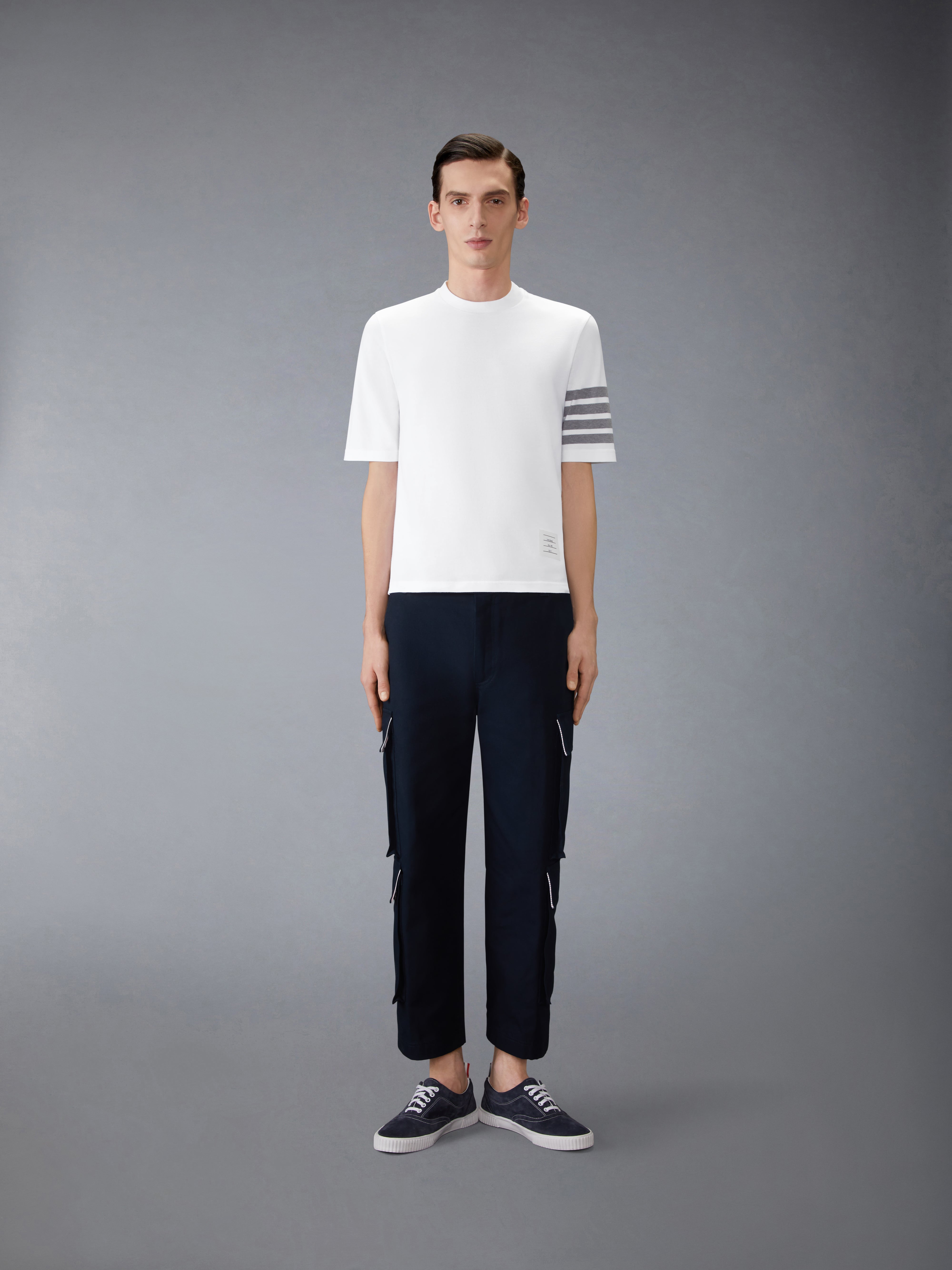 Jersey 4-Bar Short Sleeve Tee | Thom Browne