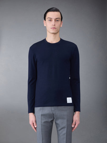 Wool Jersey 4-Bar Long Sleeve Tee NAVY