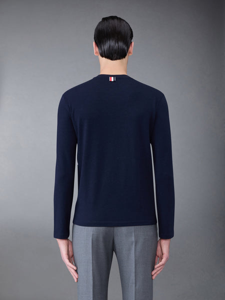 Wool Jersey 4-Bar Long Sleeve Tee NAVY