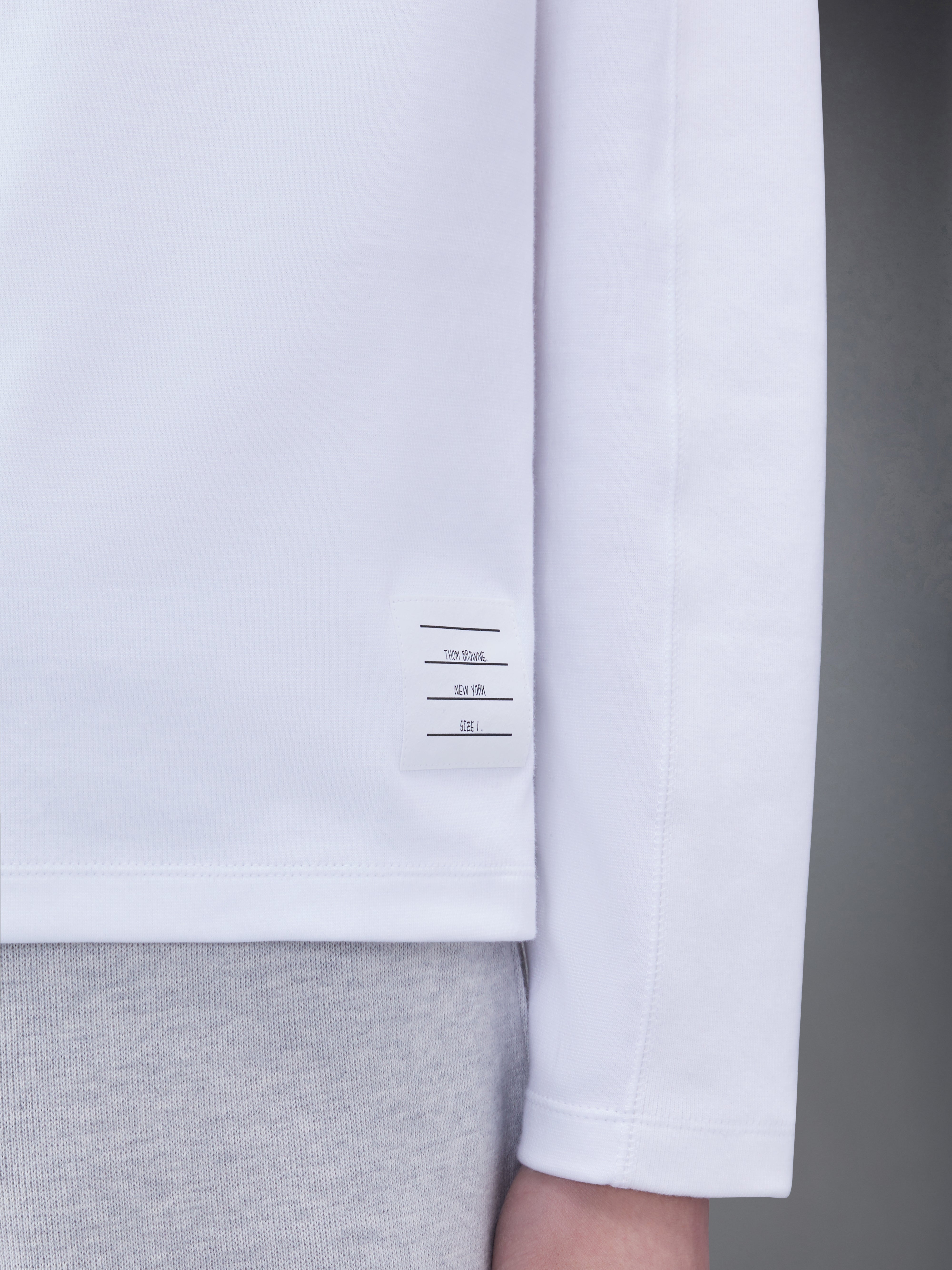 MILANO COTTON 4-BAR LONG SLEEVE TEE | Thom Browne MILANO COTTON 4-BAR LONG SLEEVE TEE | Thom Browne