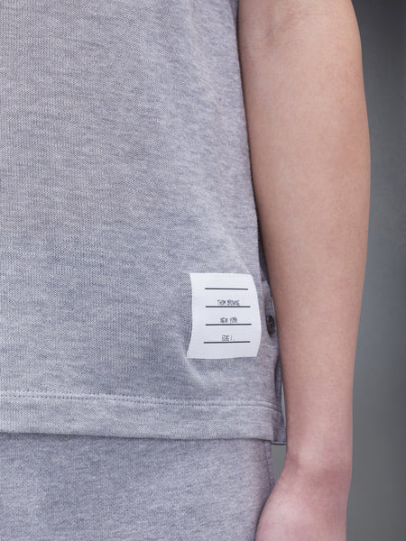 ライトウェイトコットン 半袖 ストライプTシャツ ミディアム グレー