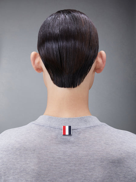 ライトウェイトコットン 半袖 ストライプTシャツ ミディアム グレー