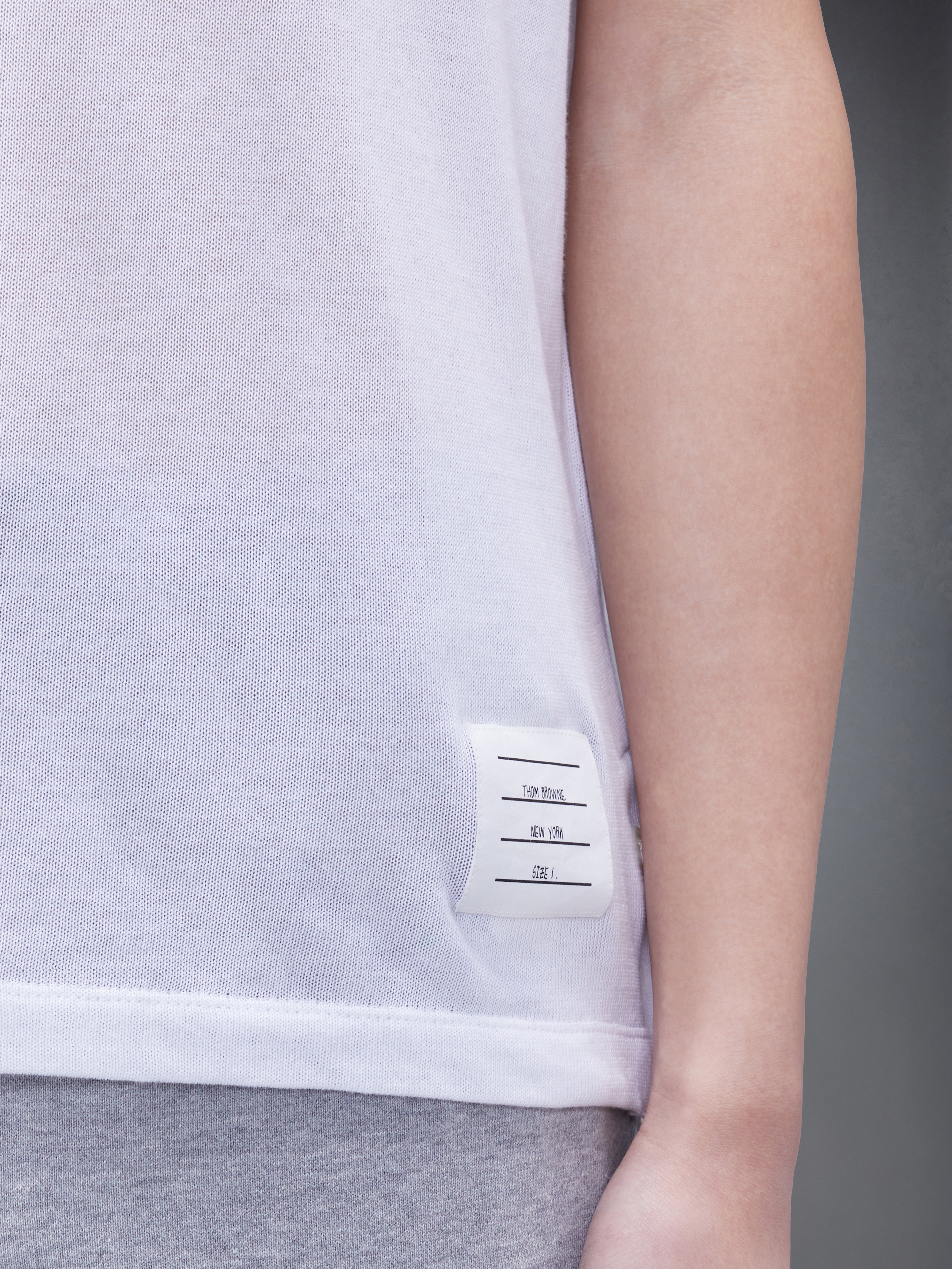 Tシャツ・カットソー THOM BROWNE 'Rwb' T-shirt White MJS252AJ0138 RWB STRIPE JERSEY TEE | Thom Browne
