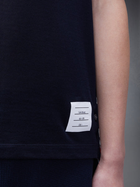 ライトウェイトコットン 半袖 ストライプTシャツ ネイビー