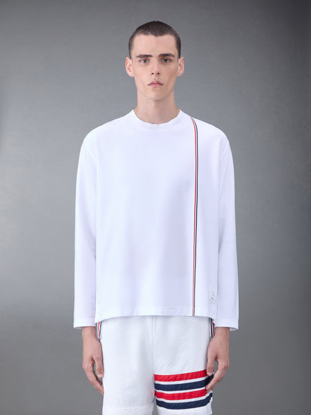 OVERSIZED RWB STRIPE LONG SLEEVE TEE WHITE