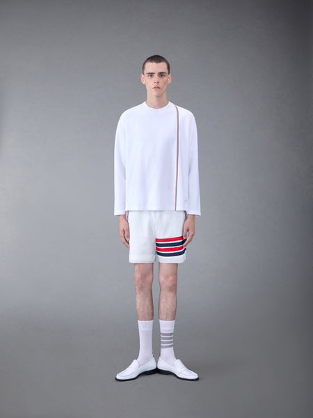 OVERSIZED RWB STRIPE LONG SLEEVE TEE WHITE
