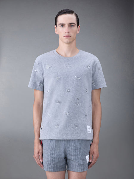 JERSEY NAUTICAL SHORT SLEEVE TEE LT GREY