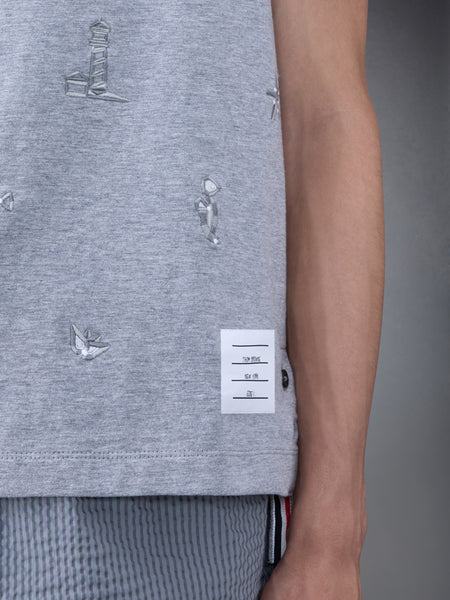 JERSEY NAUTICAL SHORT SLEEVE TEE LT GREY