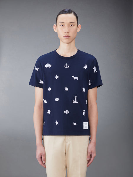 JERSEY NAUTICAL SHORT SLEEVE TEE NAVY