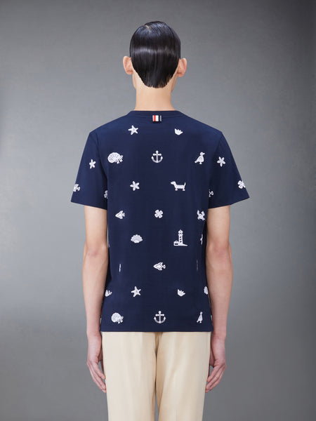 JERSEY NAUTICAL SHORT SLEEVE TEE NAVY