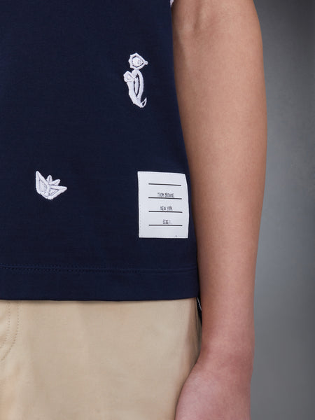 JERSEY NAUTICAL SHORT SLEEVE TEE NAVY