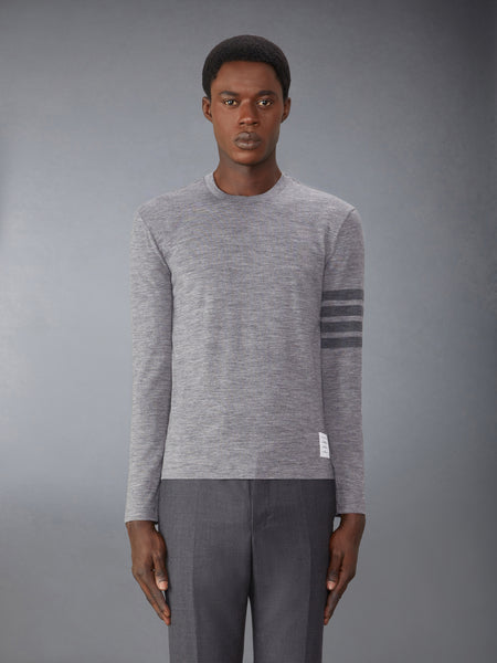 Wool Jersey 4-Bar Long Sleeve Tee MED GREY