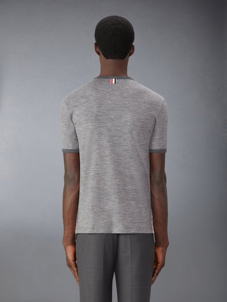 WOOL JERSEY RINGER TEE MED GREY