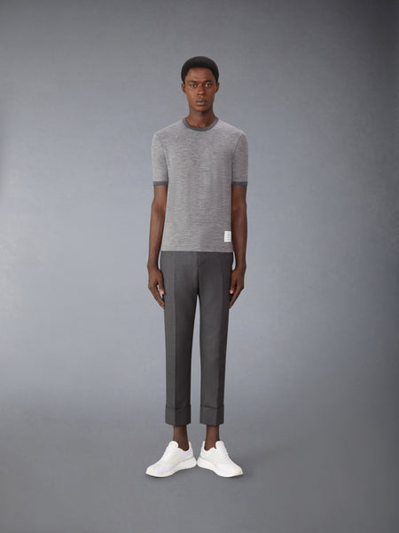 WOOL JERSEY RINGER TEE MED GREY