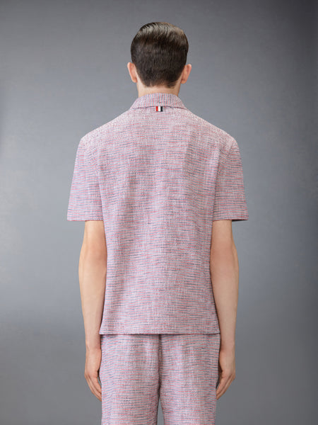 コットンツイード 半袖シャツ RWB/白