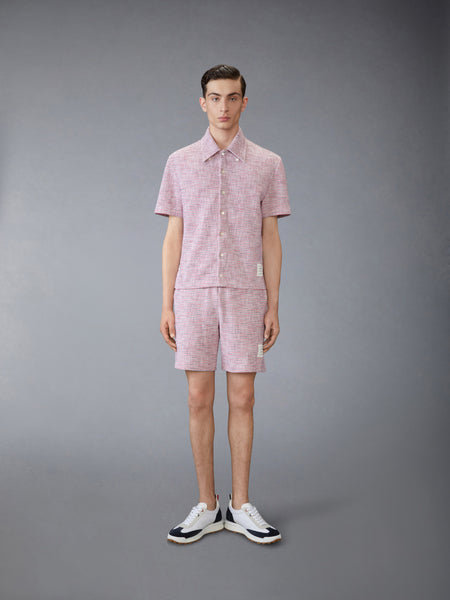 コットンツイード 半袖シャツ RWB/白