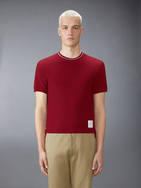 COTTON WAFFLE RIB CUFF TEE