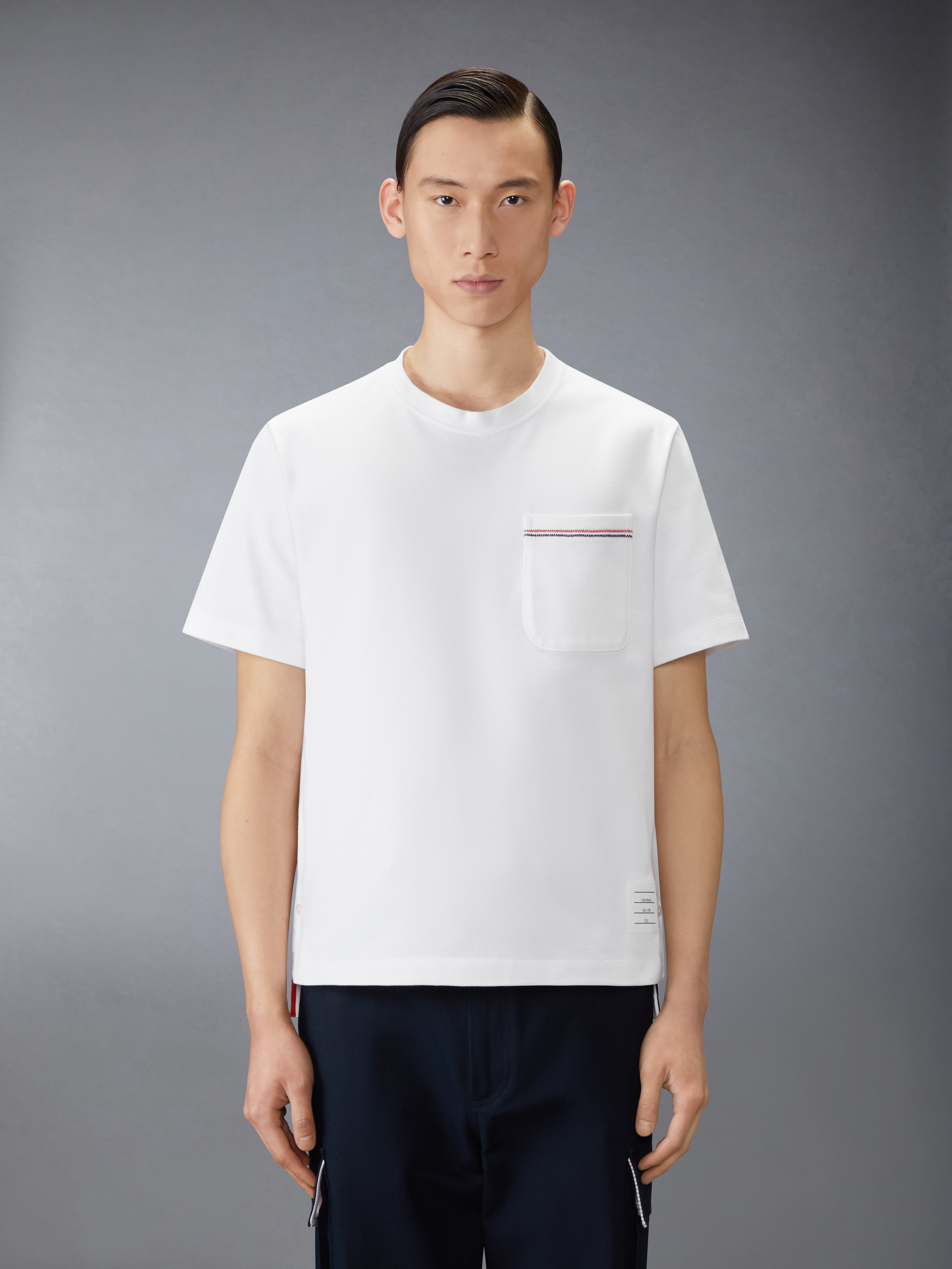 Jersey Rwb Stripe Oversized Tee | Thom Browne
