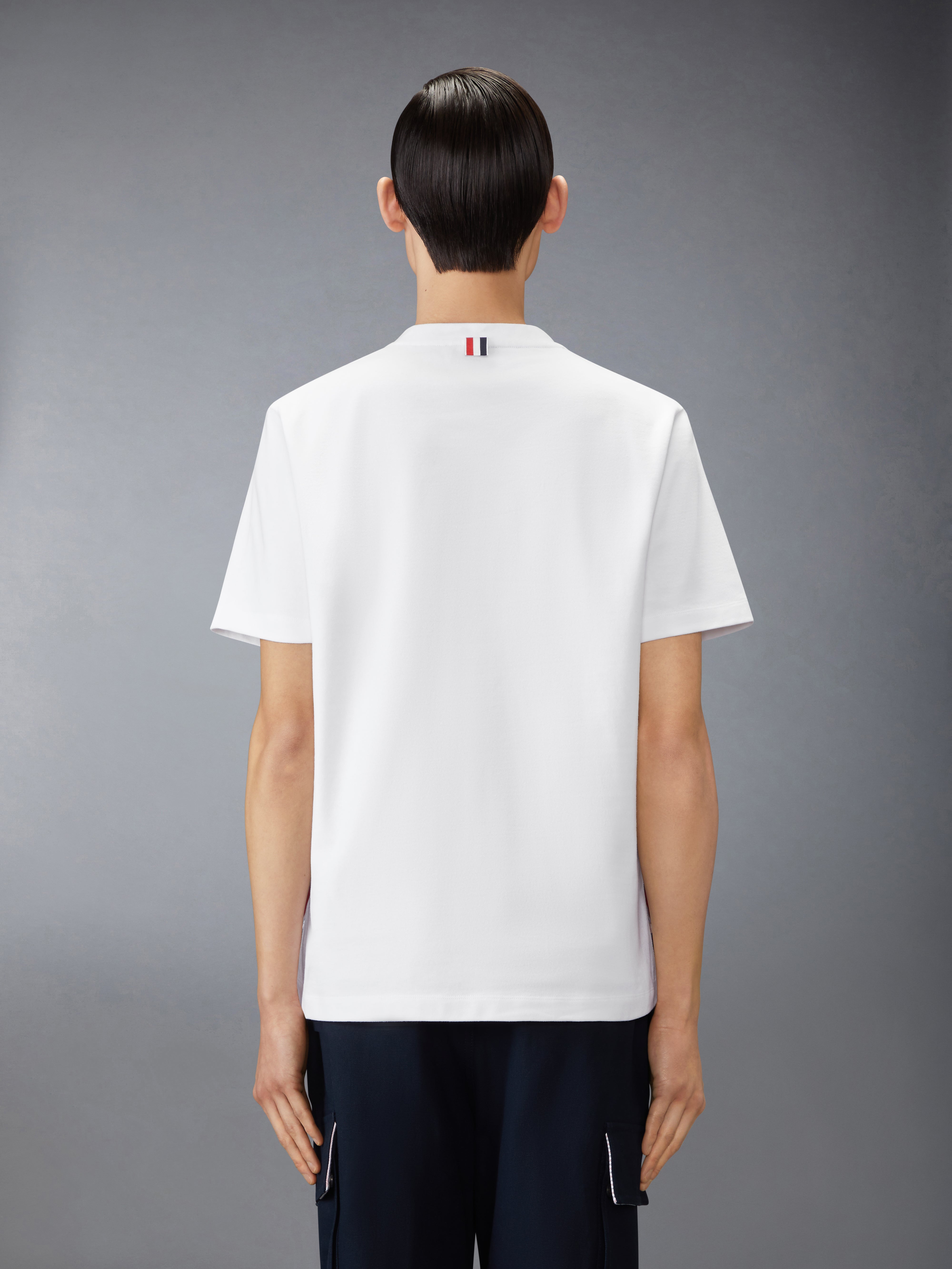 Jersey Rwb Stripe Oversized Tee | Thom Browne