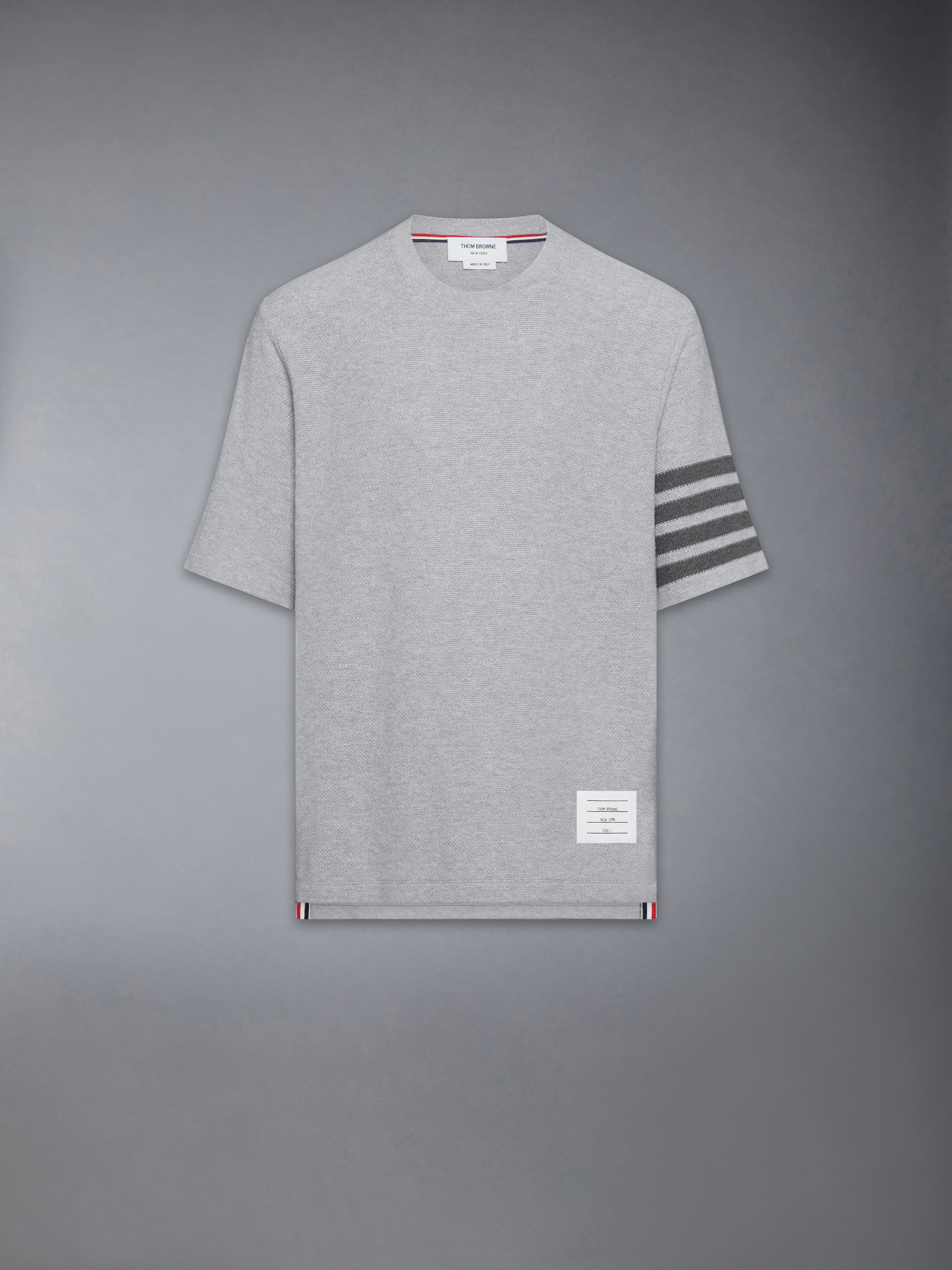 Textured Pique 4-Bar Tee | Thom Browne