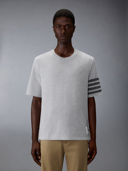 TEXTURED PIQUE 4-BAR TEE PALE GREY