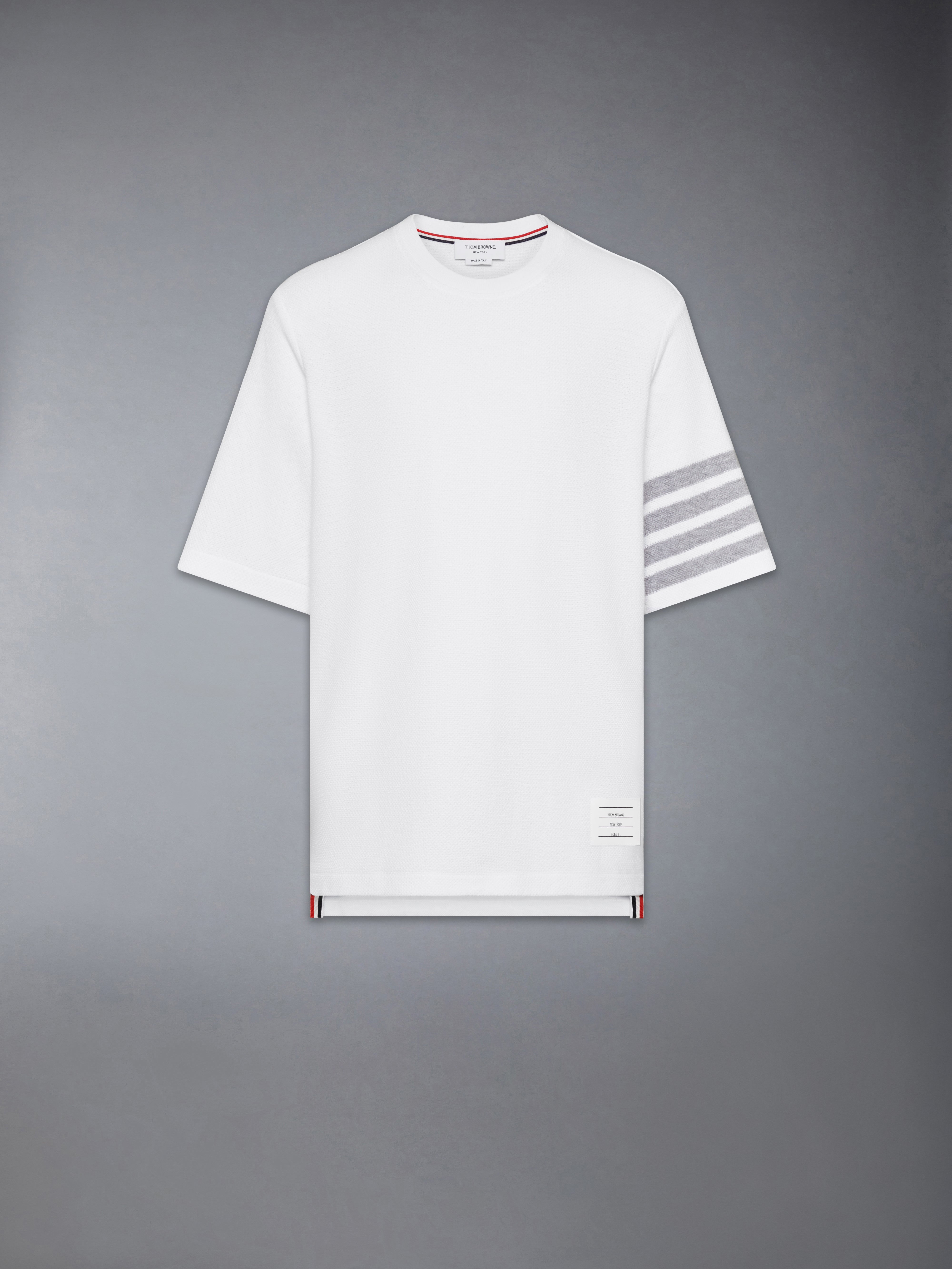 Textured Pique 4-Bar Tee | Thom Browne