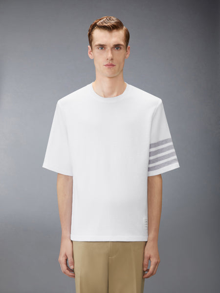 TEXTURED PIQUE 4-BAR TEE WHITE