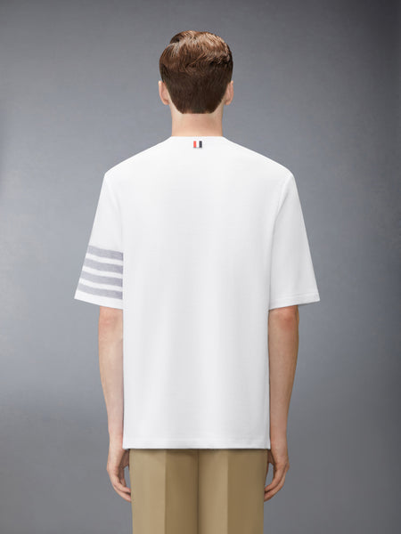 TEXTURED PIQUE 4-BAR TEE WHITE