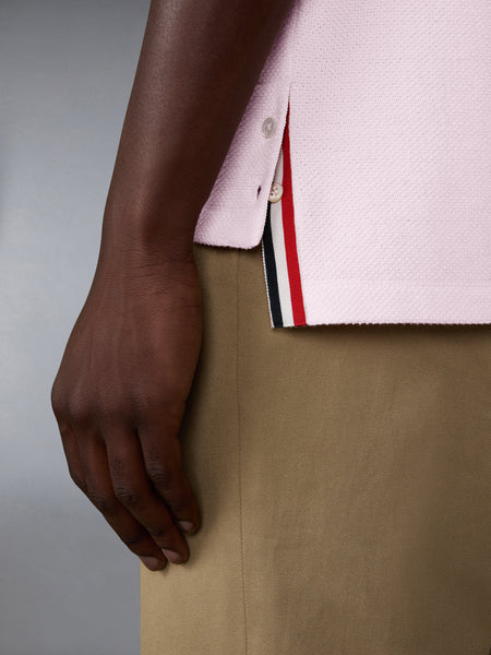 TEXTURED PIQUE 4-BAR TEE LT PINK