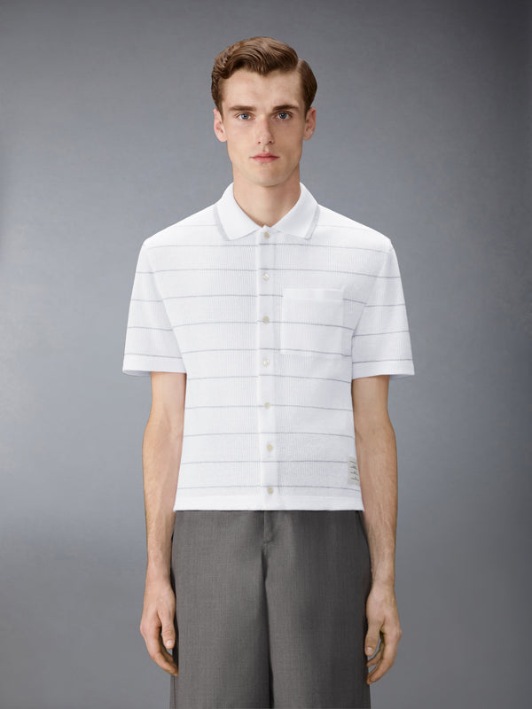 STRIPE WAFFLE SHORT SLEEVE SHIRT - image 1