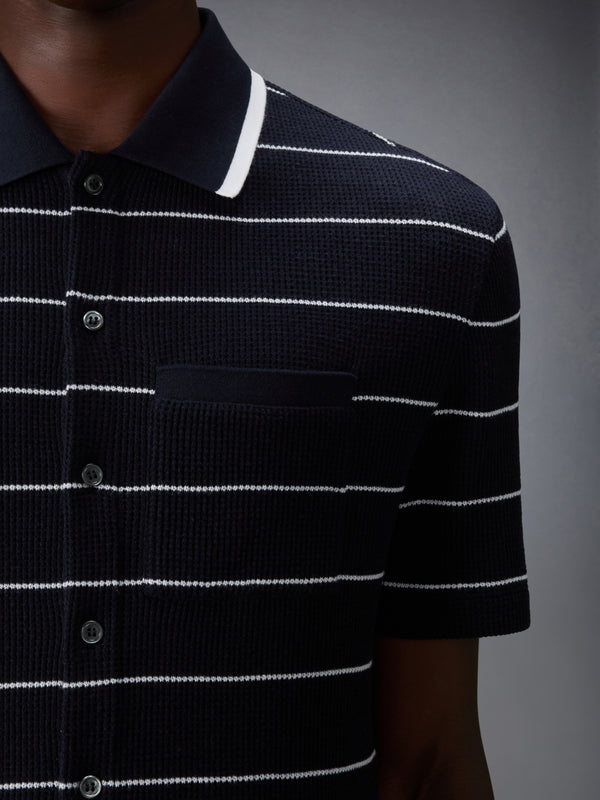 STRIPE WAFFLE SHORT SLEEVE SHIRT - image 4