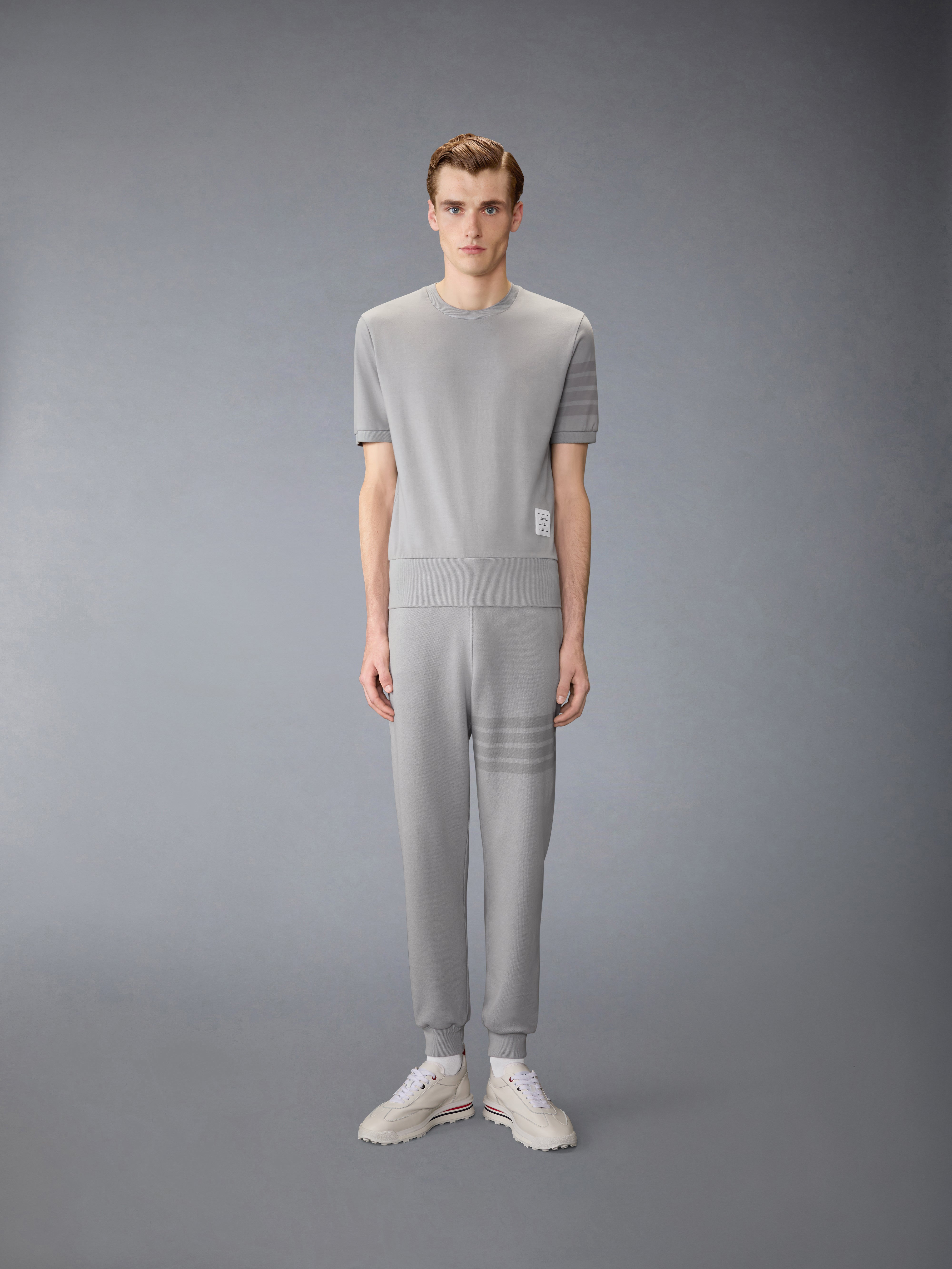THOM BROWNE グレー ポロシャツ サイズ0 THOM BROWNE - Men 4 Bar In Textured Cotton Rugby Polo Shirt