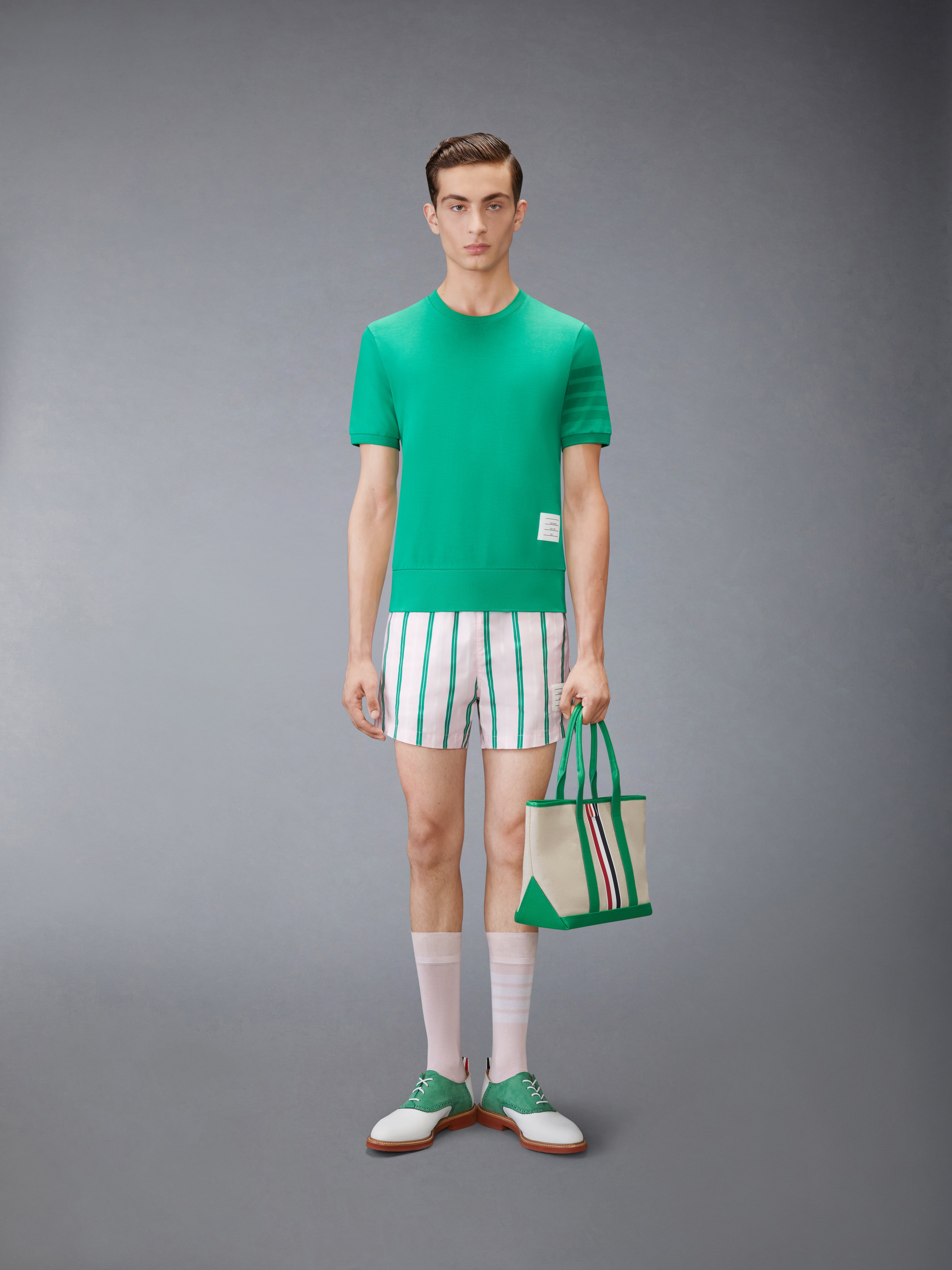 THOM BROWNE 4bar 長袖シャツ サイズ2 ブルーグリーン コットンジャージー 4-BAR Tシャツ | Thom Browne