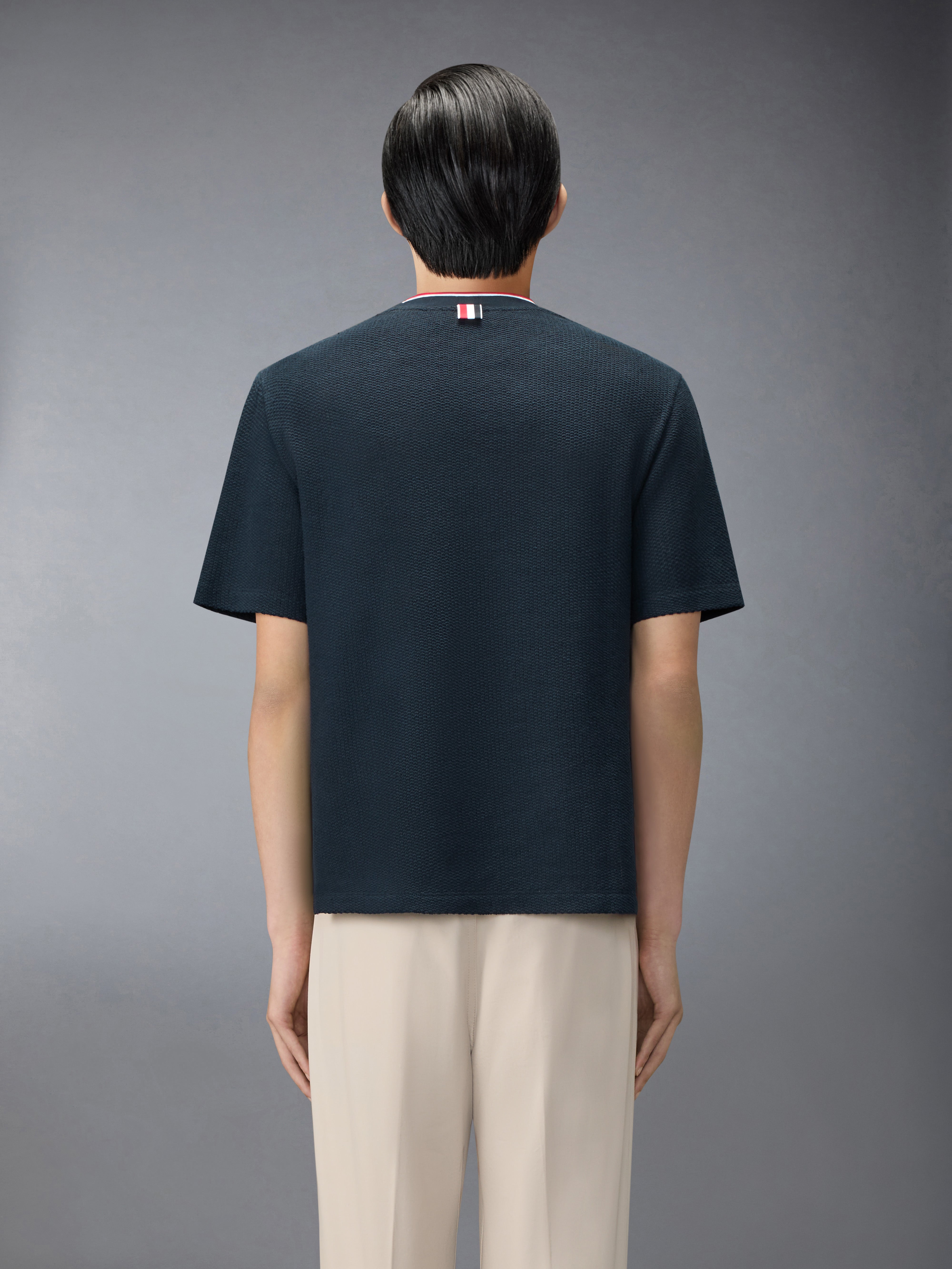 Textured Cotton Linen Tee | Thom Browne