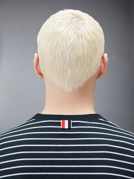 JERSEY 4-BAR KNIT POCKET TEE NAVY/WHITE