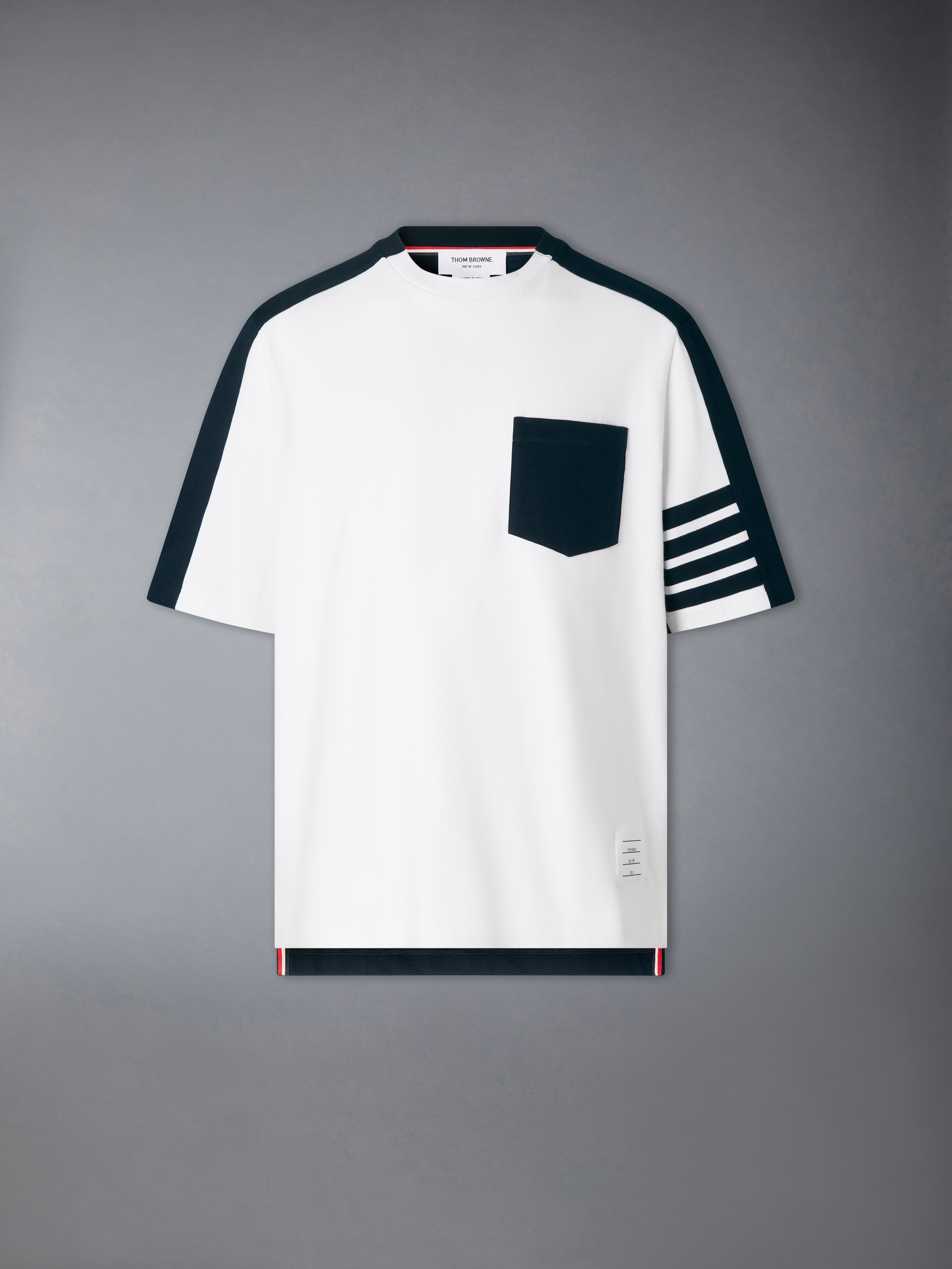 Jersey 4-Bar Colorblock Oversized Tee | Thom Browne