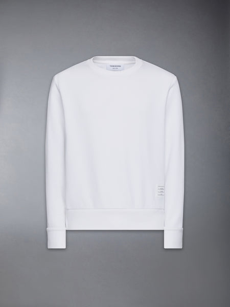 CLASSIC LOOPBACK CENTER BACK STRIPE CREWNECK PULLOVER WHITE