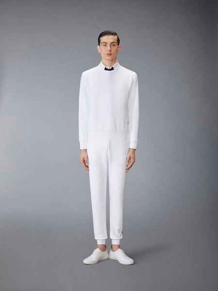 CLASSIC LOOPBACK CENTER BACK STRIPE CREWNECK PULLOVER WHITE