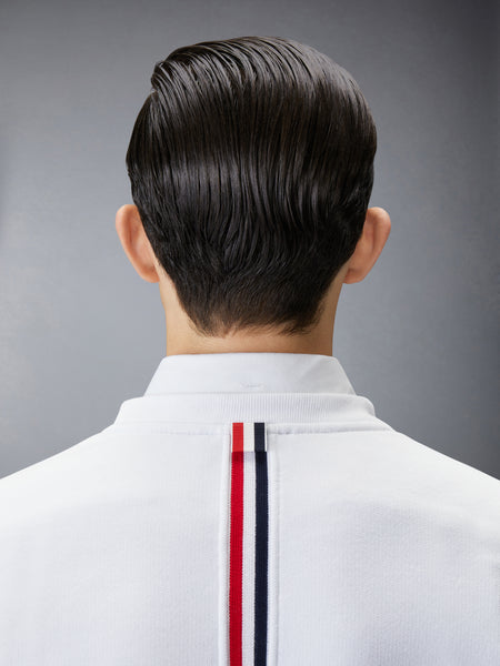 CLASSIC LOOPBACK CENTER BACK STRIPE CREWNECK PULLOVER WHITE