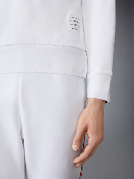 CLASSIC LOOPBACK CENTER BACK STRIPE CREWNECK PULLOVER WHITE