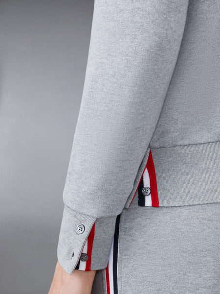 CLASSIC LOOPBACK STRIPE HOODIE LT GREY