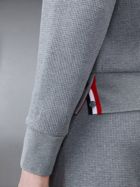 WAFFLE RAGLAN FULL ZIP HOODIE MED GREY