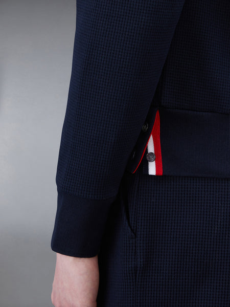 WAFFLE RAGLAN FULL ZIP HOODIE NAVY