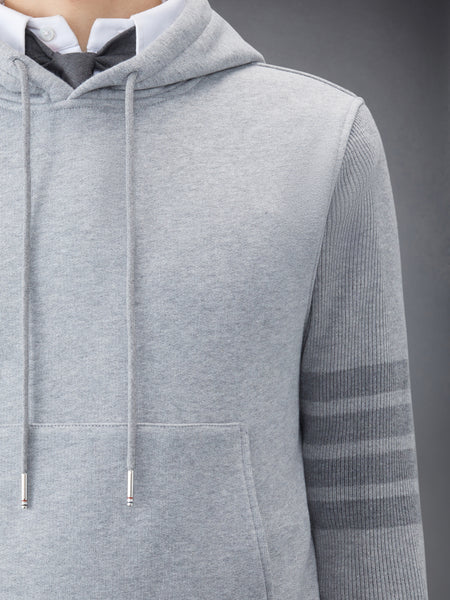 CLASSIC LOOPBACK 4-BAR HOODIE LT GREY