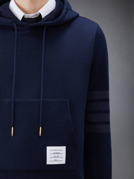 CLASSIC LOOPBACK 4-BAR HOODIE NAVY