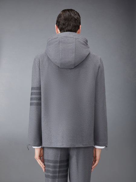 DOUBLE FACE TECH TWILL HOODED JACKET MED GREY