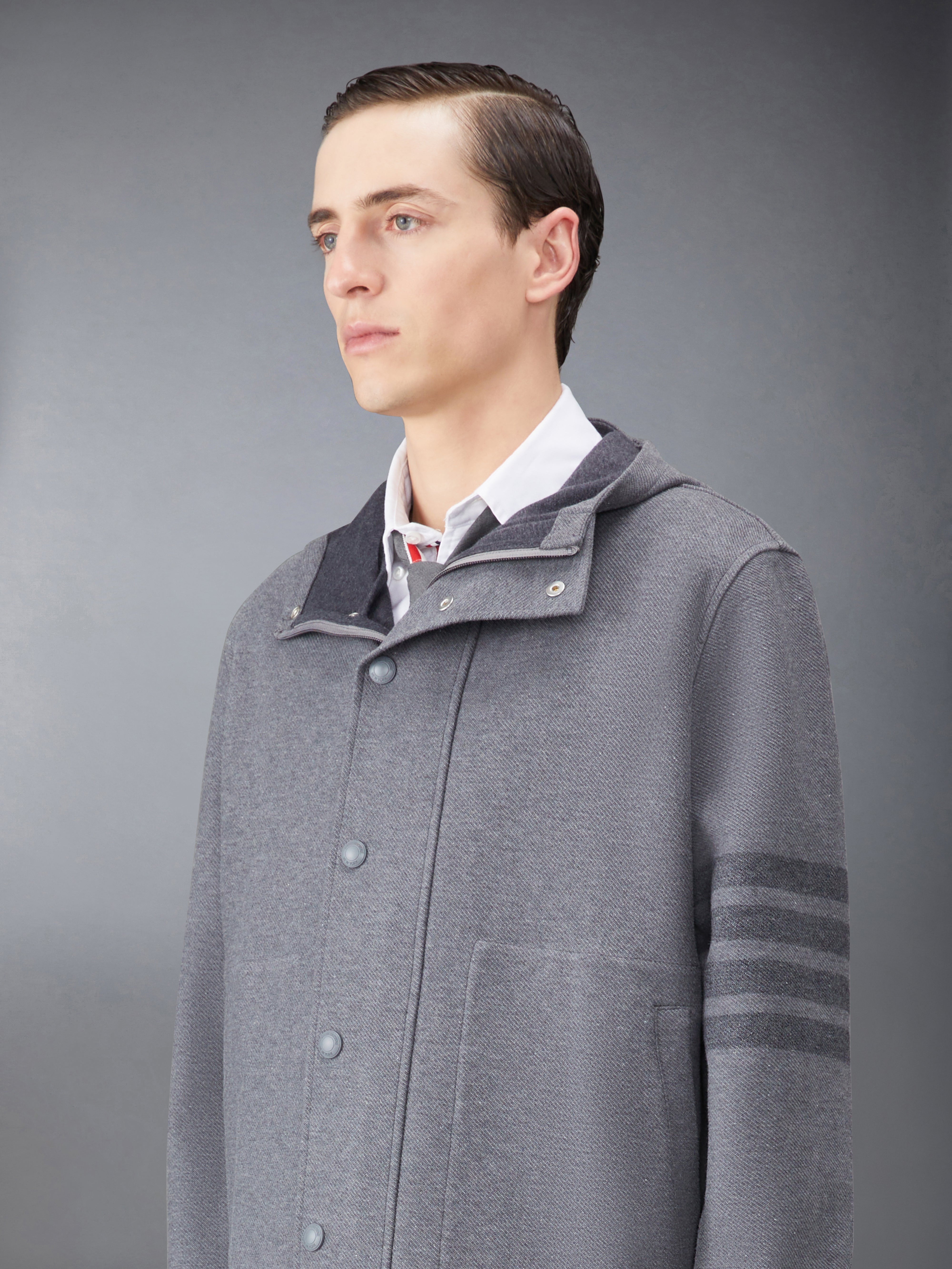 Double Face Tech Twill Hooded Jacket | Thom Browne