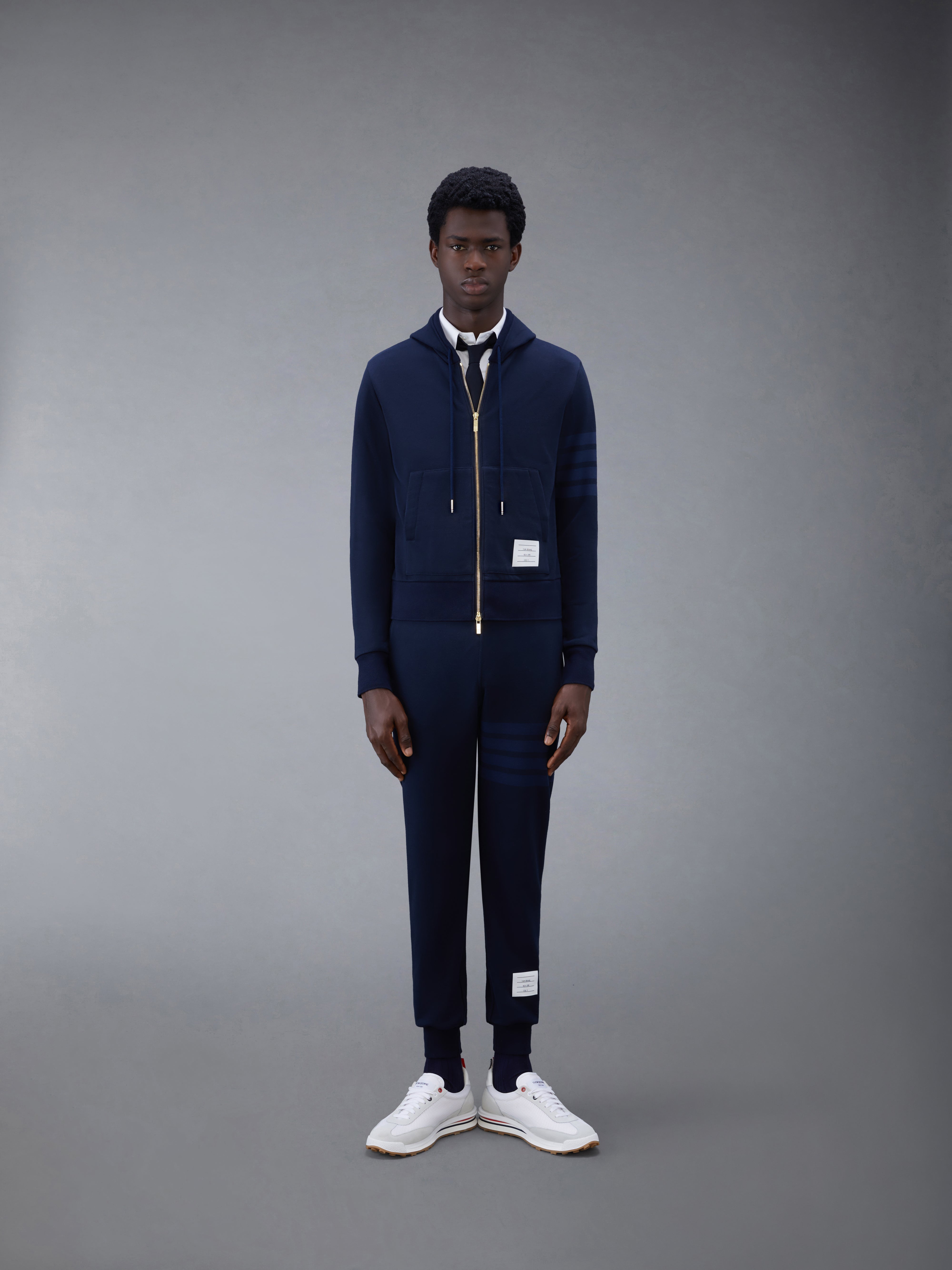 Classic Loopback 4 Bar Full Zip Hoodie | Thom Browne