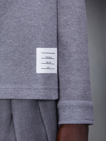 COTTON DOUBLE FACE KNIT 4-BAR SHIRT JACKET MED GREY